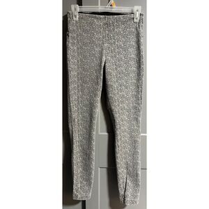 Lysse Women Elastic Waist Skinny Leg Jeggings Gray/White Small Office Career